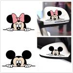 Pegatinas de Mickey Mouse para coche, pegatinas de animaciÃ³n para espejo retrovisor, decoraciones
