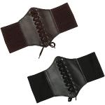 Cinturones elásticos marrones de cuero vintage para mujer 