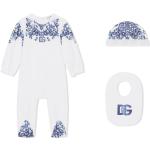 Mamelucos blancos de algodón floreados Dolce & Gabbana con motivo de flores para bebé 