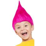 Peluca de Troll para niños y niñas en rosa, turque