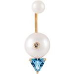 Pendientes blancos de perlas de oro Delfina Delettrez Talla Única para mujer 
