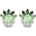 Pendientes verdes de metal de cristal floreados Dior Talla Única para mujer 