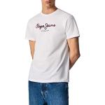 Camisetas blancas de algodón de manga corta rebajadas manga corta con cuello redondo con logo Pepe Jeans talla M para hombre 