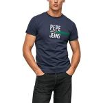 Camisetas azules de jersey de manga corta rebajadas Reino Unido manga corta con logo Pepe Jeans talla XS para hombre 