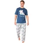 Pijamas cortos azul marino de algodón Peppa Pig de verano tallas grandes talla M para hombre 