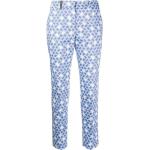 Peserico, Pantalones delgados de impresión geométrica Blue, Mujer, Talla: L