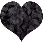 Pétalos de Rosa de Seda,1000 Pack Pétalos de Flores Decoración Romántica Artificiales para Boda Dispersión Mesa de Confeti del San Valentín 5 5cm Negro