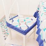 Cojines azules de algodón para silla 40x40 