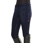 Pantalones azules de poliester de equitación Pfiff con pedrería talla L para mujer 