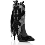 Botas negras de ante de piel  con tacón más de 9cm Philipp Plein con tachuelas talla 36 para mujer 