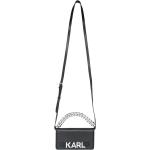 Fundas negras de piel de móvil rebajadas con logo Karl Lagerfeld para mujer 