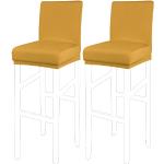 PiccoCasa Fundas elásticas para taburetes de bar, altura de mostrador de pub, fundas para sillas laterales con banda elástica, color dorado, 2 piezas