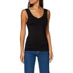 Camisetas negras de encaje con encaje  rebajadas sin mangas de encaje Pieces talla XL para mujer 