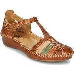 Sandalias marrones de cuero de cuero rebajadas de verano con tacón de 3 a 5cm Pikolinos Vallarta talla 36 para mujer 
