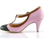 Zapatos rosas de cuero de tacón Pin Up talla 38 para mujer 