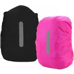 PINEPAN Bbackpack - 2 fundas impermeables para la lluvia, para camping, senderismo, con rayas reflectantes, 35 l, color negro y rosa