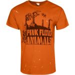 Camisetas estampada naranja de algodón Pink Floyd manga corta con cuello redondo para hombre 