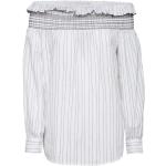 Blusas blancas de algodón de manga larga rebajadas manga larga con cuello barco con rayas PINKO talla S para mujer 