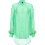Vestidos camiseros verdes de viscosa rebajados con escote asimétrico PINKO talla S para mujer 