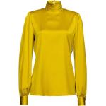 Blusas amarillas de seda de manga larga manga larga con cuello alto PINKO talla M para mujer 
