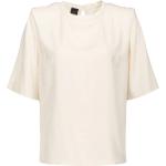 Camisetas blancas de seda de manga corta manga corta con cuello redondo PINKO talla M para mujer 