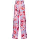 Pantalones rosas de satén de cintura alta rebajados de verano floreados PINKO con motivo de flores talla XS para mujer 