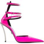 Zapatos rosas de cuero de tacón rebajados con logo VERSACE con tachuelas talla 39 para mujer 
