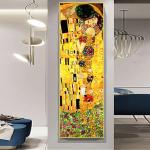 Pintura en lienzo de beso de Gustav Klimt, arte de pared, carteles e impresiones de pareja besándose en oro abstracto para sala de estar, decoración moderna para el hogar