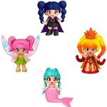 Pinypon - Pack de 4 figuras de Fantasía, una princesa, un hada, una vampiresa y una sirena, para niñas y niños mayores de 4 años, fomenta la creatividad de los más pequeños, Famosa