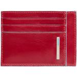 Piquadro Porta Carte di credito in Pelle, Accesorio de Viaje-Billetera Unisex Adulto, Rojo (Rosso), 11 cm