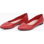 Zapatillas rojas de goma de piel vintage para mujer 