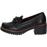 PITILLOS - 2720 Negro - Zapato mocasín de Piel, con tacón, Suela de Goma, para: Mujer Color: Negro Talla:39