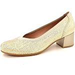 PITILLOS - 5080 Oro - Zapato de Piel, con tacón bajo, Suela de Goma, para: Mujer Color: Oro Talla:39