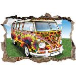 Pegatinas multicolor de pared hippie floreadas 