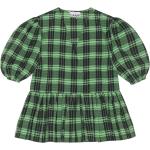 Camisas orgánicas verdes de poliester de cuadros  rebajadas manga corta a cuadros Ganni talla XS de materiales sostenibles para mujer 