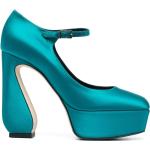Zapatos azules de piel con plataforma rebajados con logo talla 39 para mujer 