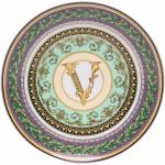 Platos verdes de porcelana de porcelana barrocos con logo VERSACE 