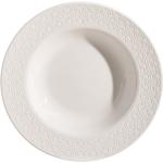 Platos blancos de porcelana de porcelana floreados LOLAhome 22 cm de diámetro 