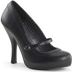 Zapatos negros con plataforma con botones con tacón más de 9cm Pin Up talla 39 para mujer 