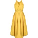 Vestidos plisados amarillos de viscosa rebajados con cuello redondo Ulla Johnson talla XS para mujer 