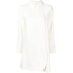 Vestidos rectos blancos de poliester rebajados manga larga con escote asimétrico Paule Ka talla L para mujer 