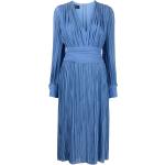 Vestidos azules de poliester de manga larga rebajados manga larga ROCHAS talla 3XL para mujer 