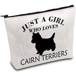 PLITI Regalos de Cairn Terrier para mujer, divertido regalo de Cairn Dog Mom Gift Just a Girl Who Loves Cairn Terriers Bolsa de viaje, Girl Cairn Terriers, L9 W7 H0.39
