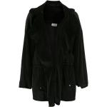 Abrigos negros de poliester con capucha  manga larga con escote V acolchados Amir Slama para mujer 