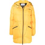 Abrigos amarillos de poliester con capucha  rebajados manga larga con cuello alto con logo Ganni talla XS de materiales sostenibles para mujer 