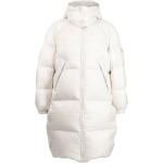 Abrigos blancos de poliester con capucha  manga larga étnicos Yves Salomon talla L para mujer 