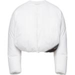 Abrigos cortos blancos de algodón manga larga con cuello redondo con logo Prada para hombre 