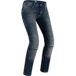 Jeans stretch azul marino de algodón acolchados para mujer 
