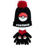 Pokemon Juego de gorro y guantes niños | Gorro y guantes de invierno para niñas y niños | Gorro para niños | Rojo Talla única