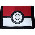 Pokémon - Monedero, Diseño Pokeball, Cartera con Cremallera y Velcro, Billetera Color Negro y Rojo, Producto Oficial (CyP Brands)